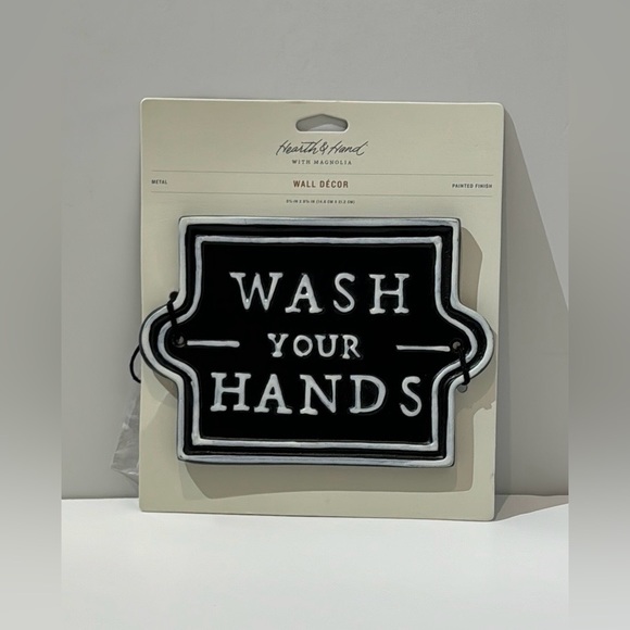 NWT Hearth & Hand With Magnolia Wash Your Hands Wall Decor - Picture 3 of 8